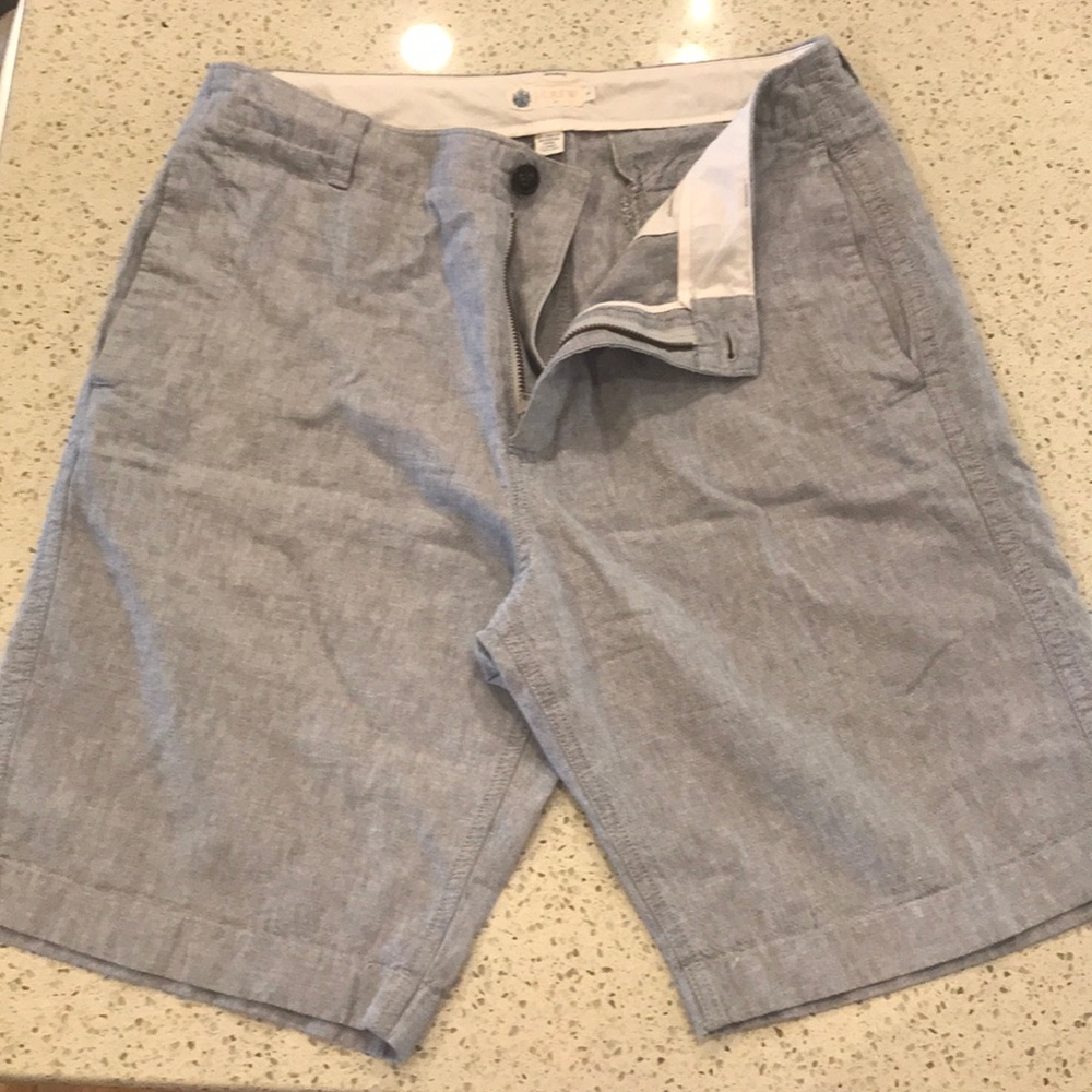 J Crew Factory linen/cotton blend grey shorts